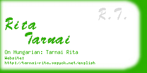 rita tarnai business card